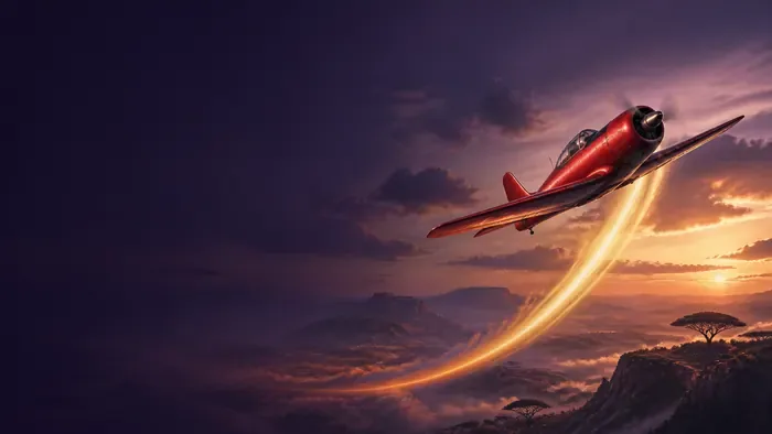 Aviatorの上昇する倍率カーブと赤い飛行機
