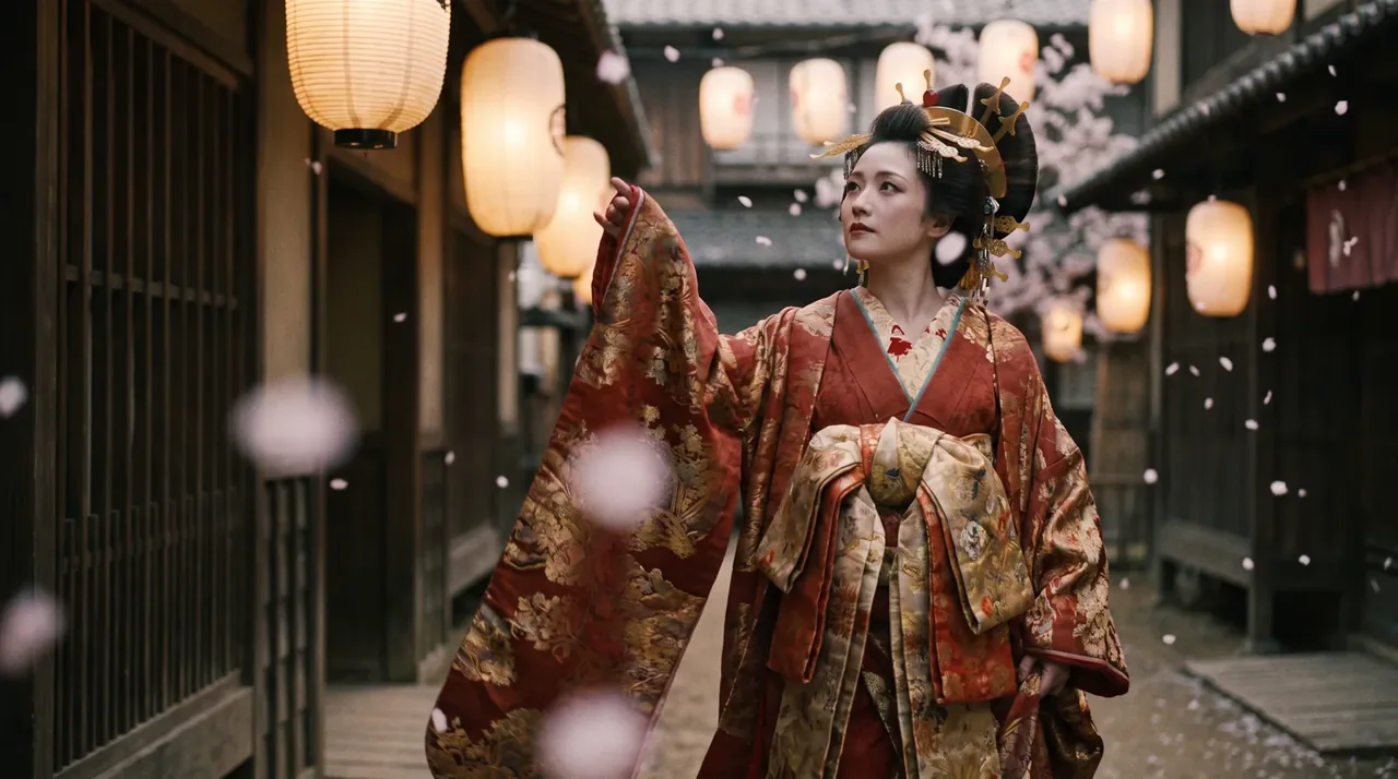 Oiran Dreamの花魁と和風のスロット画面