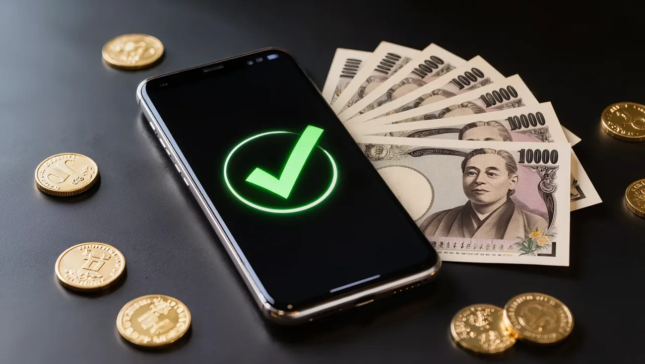 1winからの出金を象徴する銀行アプリと紙幣